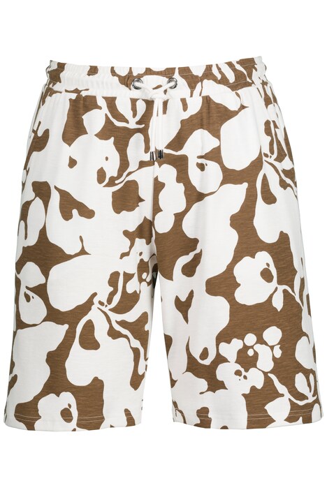 Žerzejové šortky, květinový potisk, široké nohavice, biobavlna