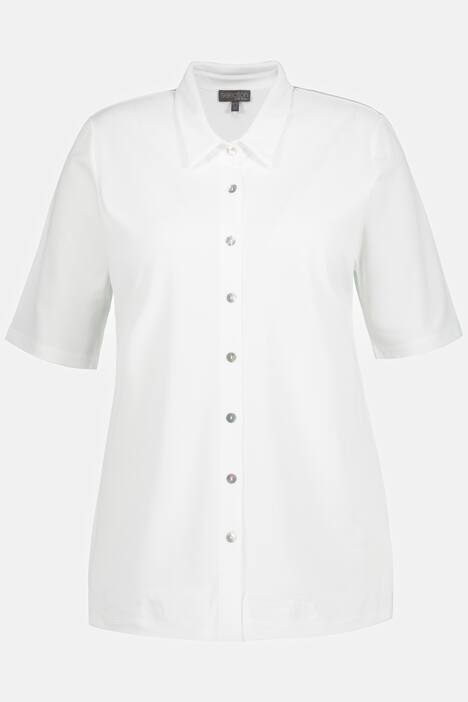 Poloshirt, Perlmutt-Knopfleiste, Polokragen, Halbarm