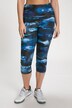 Capri-Leggings, Aquarelldruck, High Waist, Zipptasche