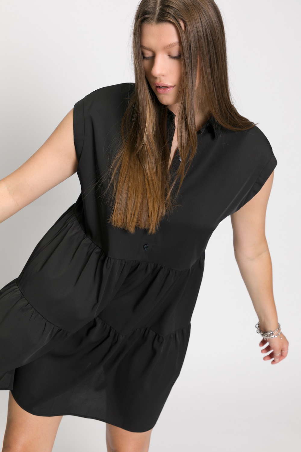 grandes tailles robe chemise, femmes, noir, taille: 48/50, polyester, studio untold