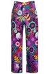 Kalhoty, květovaný design, široké, rovné nohavice, komfortní pas
