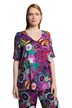 Tunika, květovaný design, A střih, výstřih do V, krátké rukávy