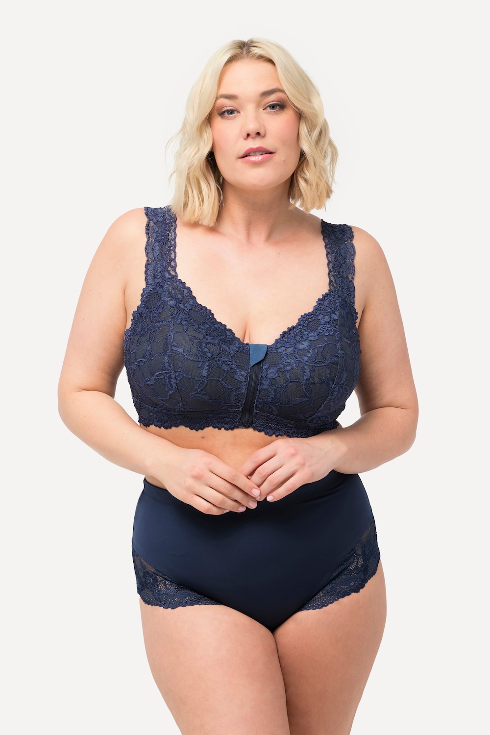 Große Größen Bralette, Damen, blau, Größe: 90D, Baumwolle/Synthetische Fasern/Elasthan, Ulla Popken