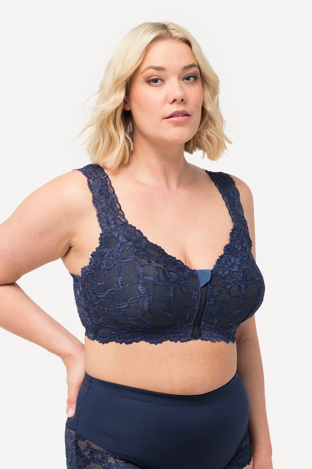 Große Größen Bralette, Damen, blau, Größe: 85B, Baumwolle/Synthetische Fasern/Elasthan, Ulla Popken