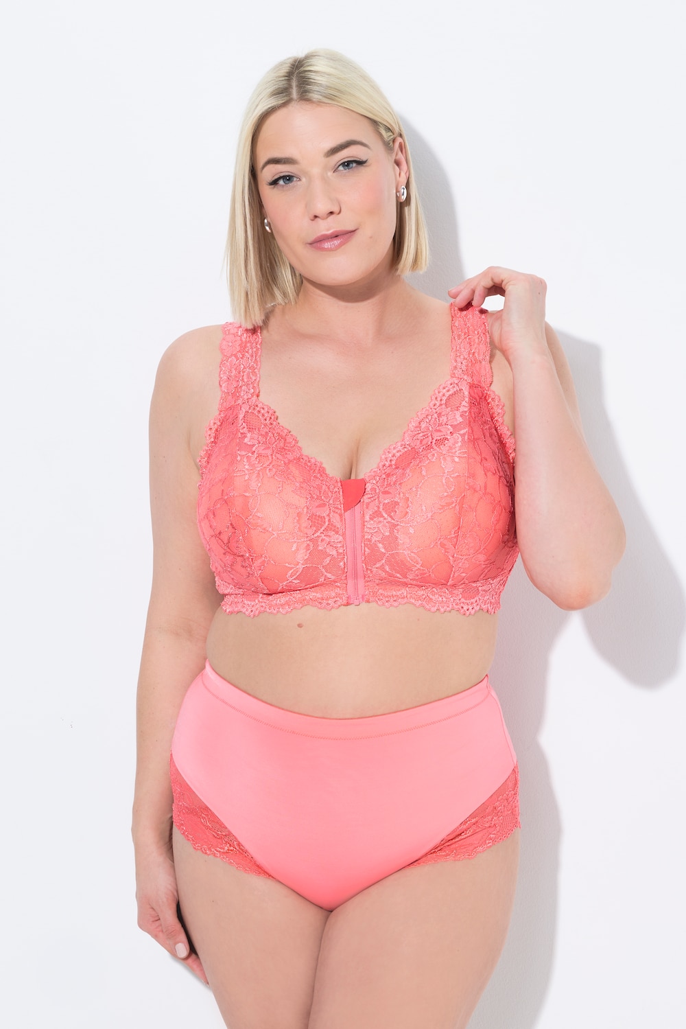 Große Größen Bralette, Damen, rot, Größe: 100B, Baumwolle/Synthetische Fasern/Elasthan, Ulla Popken