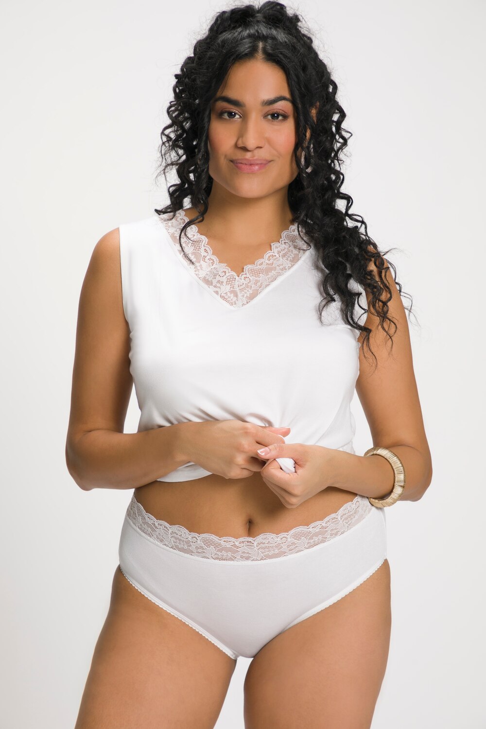 Grote Maten slips, Dames, wit, Maat: 46/48, Katoen/Viscose/Synthetische vezels, Ulla Popken Grote Maten slips, Dames, wit, Maat: 46/48, Katoen/Viscose/Synthetische vezels, Ulla Popken