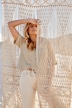 Eco Cotton Fringe Hem Stretch Denim Culottes
