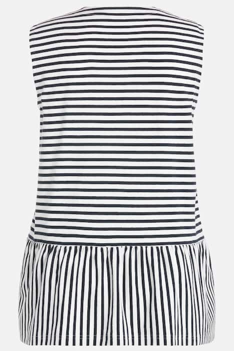 Linne, randigt, A-linje, tunikaurringning