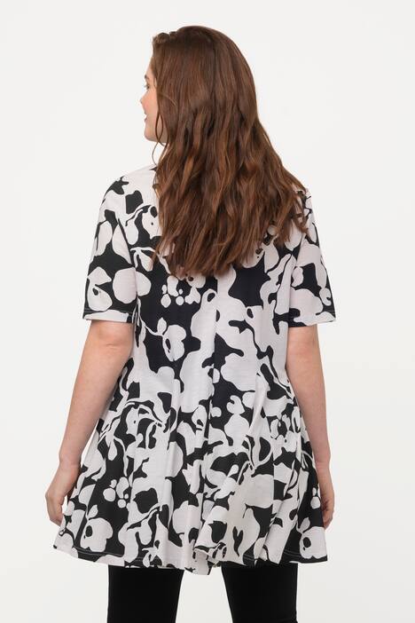 Eco Cotton Floral Print Swing Hem Knit Tunic