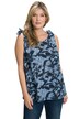 Halenkový top, lístky, A střih, výstřih do V, bez rukávů