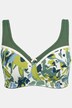 Komfortowy biustonosz w kwiaty, siateczkowe ramiączka, bez fiszbin