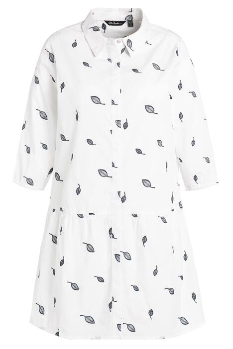 Halneka, květinová výšivka, A střih, límeček, 3/4 rukávy