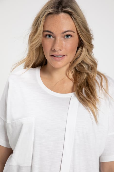 T-Shirt, Oversized, Rundhals, Halbarm, Biobaumwolle