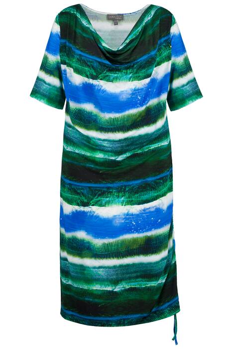 Slinky dlouhé tričko, batikovaný vzhled, lodičkový výstřih, krátké rukávy