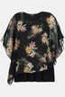 Floral Chiffon Overlay Stretch Knit Top