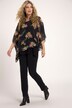 Floral Chiffon Overlay Stretch Knit Top