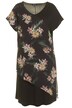 Midi šaty, květy, oversize, výstřih do V, krátké rukávy