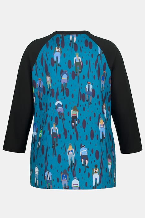 Funktionsshirt, Bikergirls, Stehkragen, 3/4-Arm, Zipper