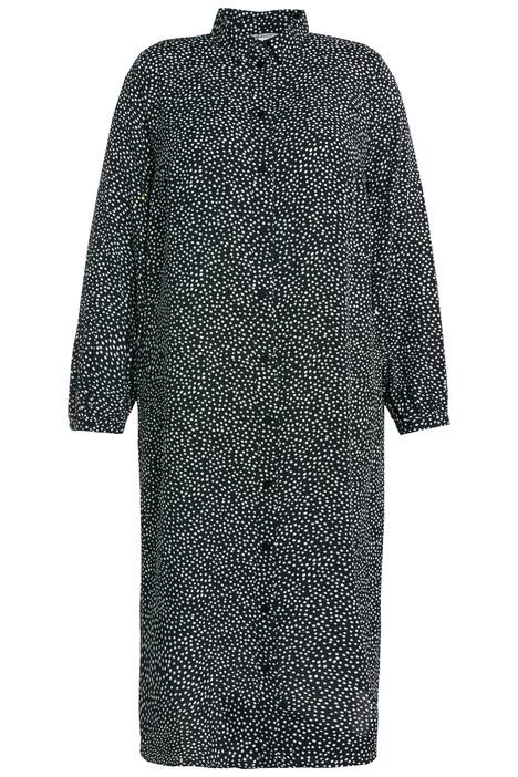 Dlouhá halenka, puntíky, límeček, dlouhé rukávy, postranní rozparky