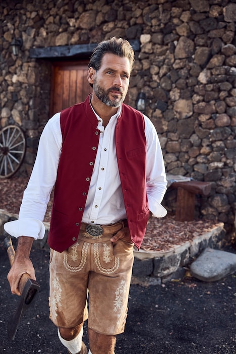 JP1880 Weste, Tracht, Sweat, Stehkragen, Stickerei, bis 7 XL