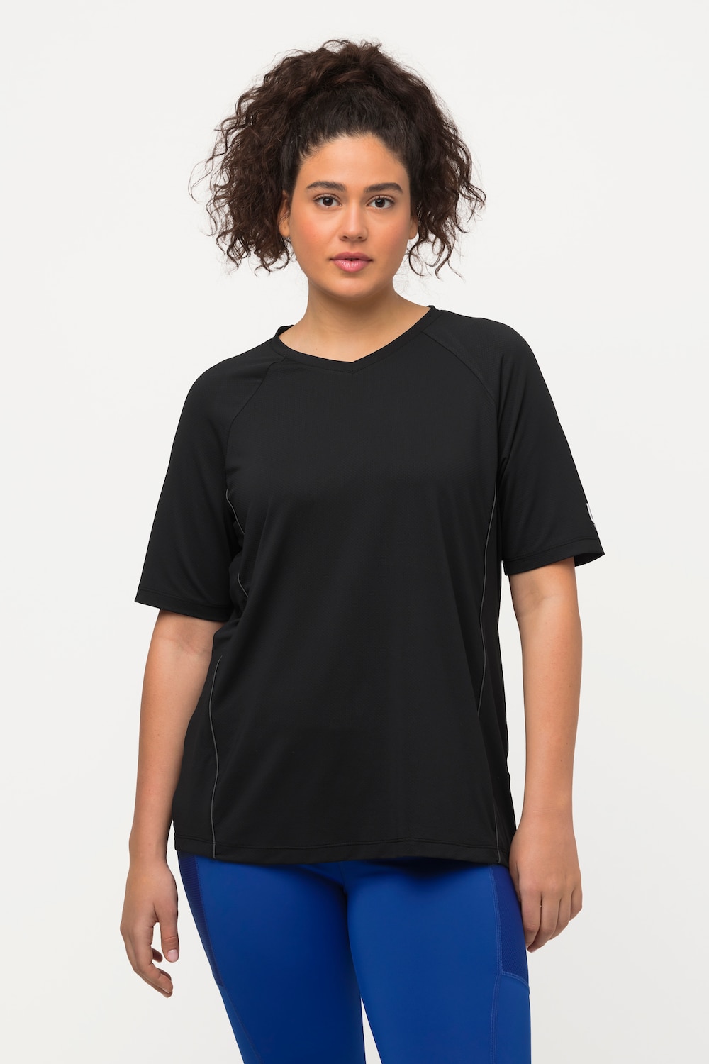 Große Größen T-Shirt, Damen, schwarz, Größe: 42/44, Polyester/Elasthan, Ulla Popken