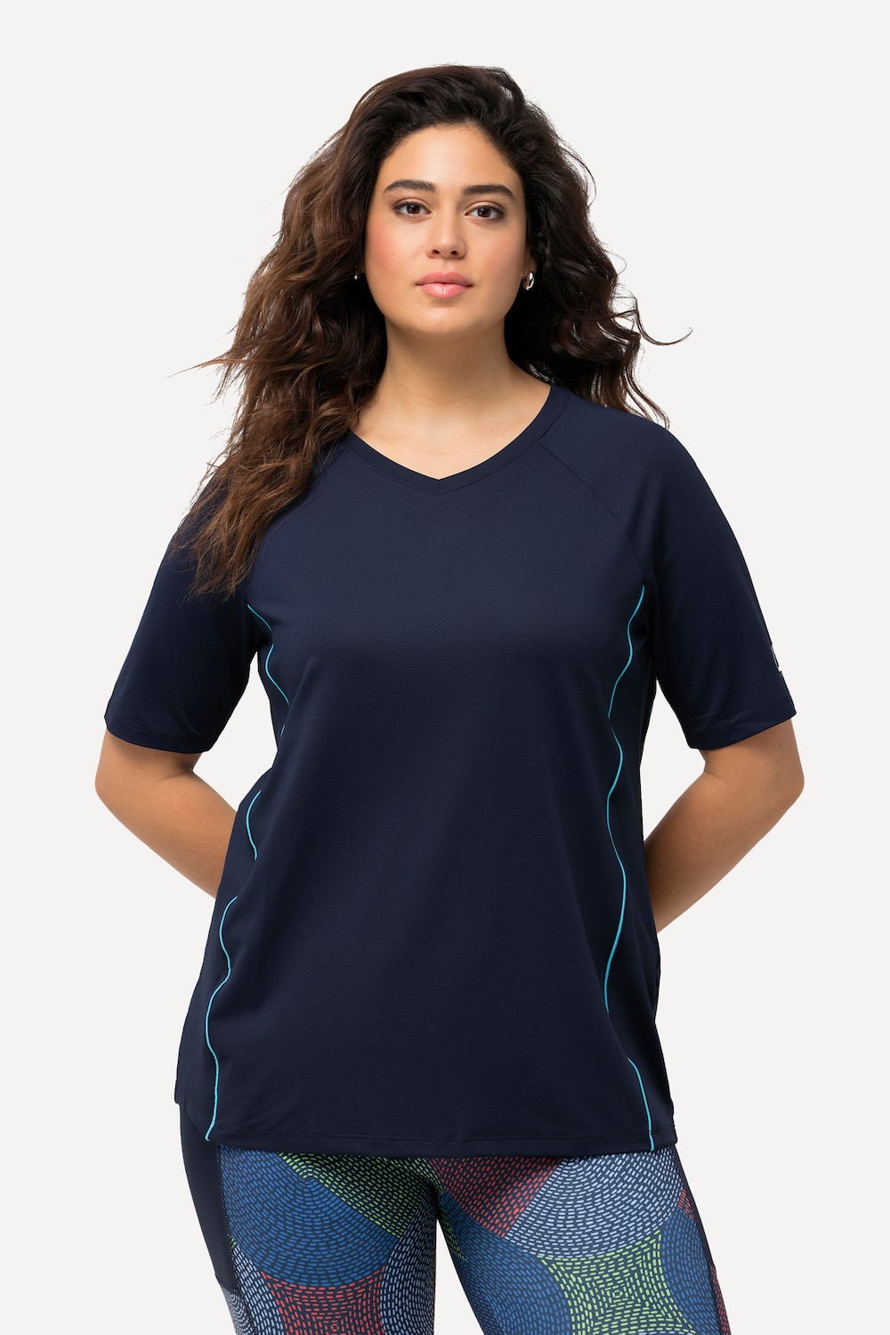 Große Größen T-Shirt, Damen, blau, Größe: 62/64, Polyester/Elasthan, Ulla Popken