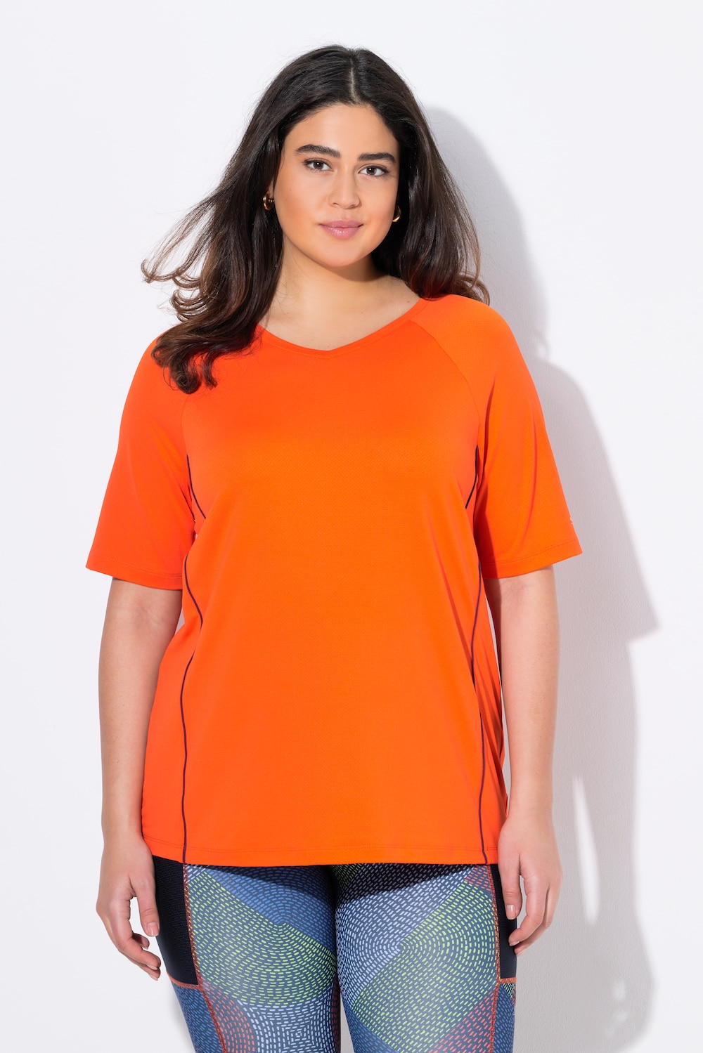 Große Größen T-Shirt, Damen, orange, Größe: 46/48, Polyester/Elasthan, Ulla Popken