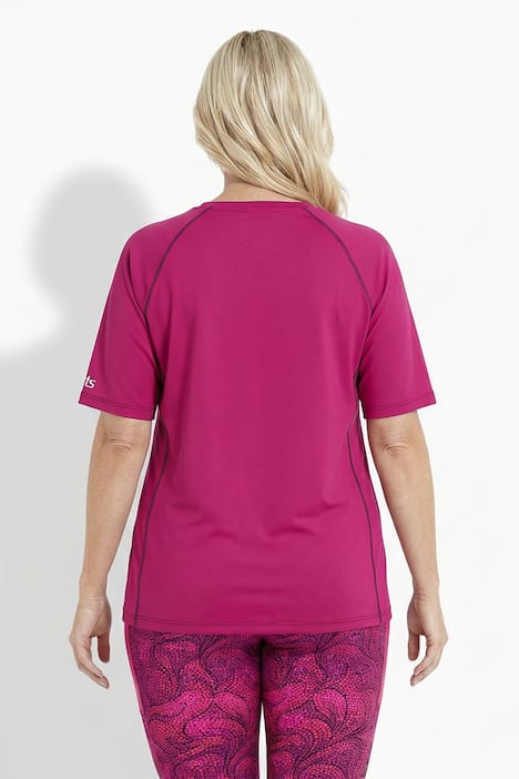 T-Shirt, UV-Schutz 50+, V-Ausschnitt, Halbarm