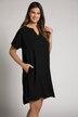 Robe midi, rayures, encolure tunisienne, manches courtes