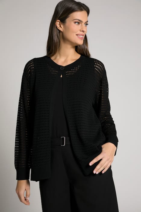 Open Knit Cardigan Sweater