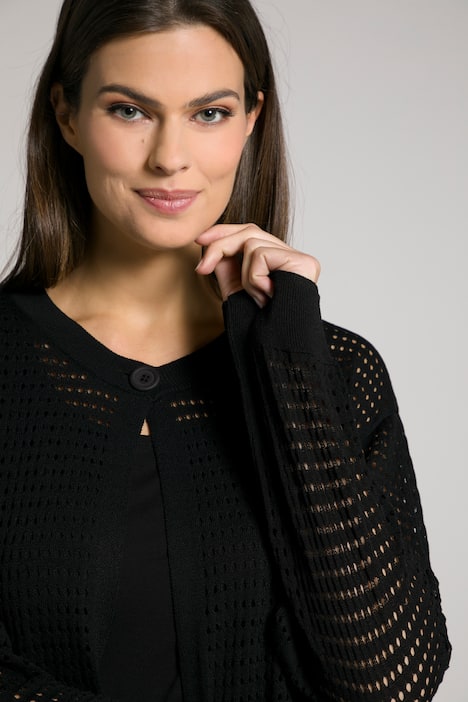 Open Knit Cardigan Sweater