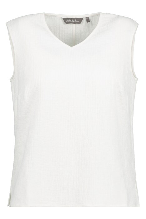 Halenkový top, struktura, Boxy střih, výstřih do V, bez rukávů