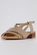 Elastic Closure Heel Strap Leather Sandals