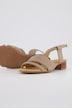 Elastic Closure Heel Strap Leather Sandals