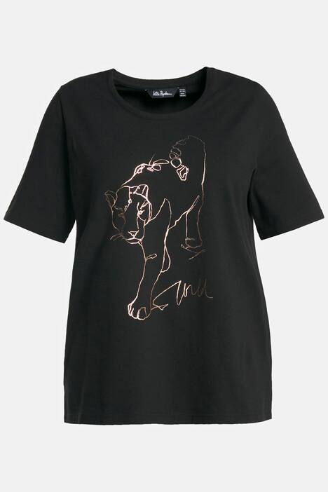 T-Shirt, Leopard, Classic, Rundhals, Halbarm