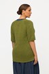 Ribbon Yarn V-Neck Short Sleeve Sweater
