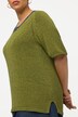 Ribbon Yarn V-Neck Short Sleeve Sweater