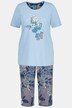 Blue Floral Cotton Knit Pajama Set