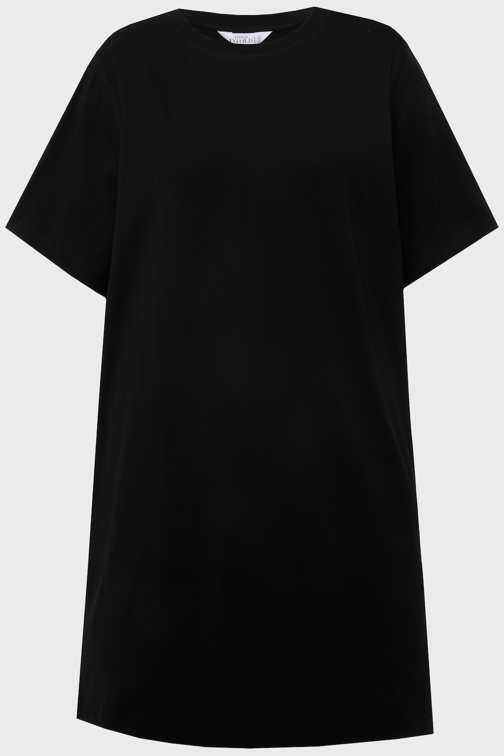 Stora storlekar Extra lång topp i oversize-modell med rund hals och kort ärm, Dam, svart, storlek: 54/56, Bomull, Studio Untold