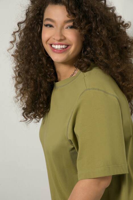 Extra Longshirt, Rundhals, Halbarm, Oversized