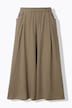 Eco Cotton Wide Leg Elastic Waist Cropped Pants