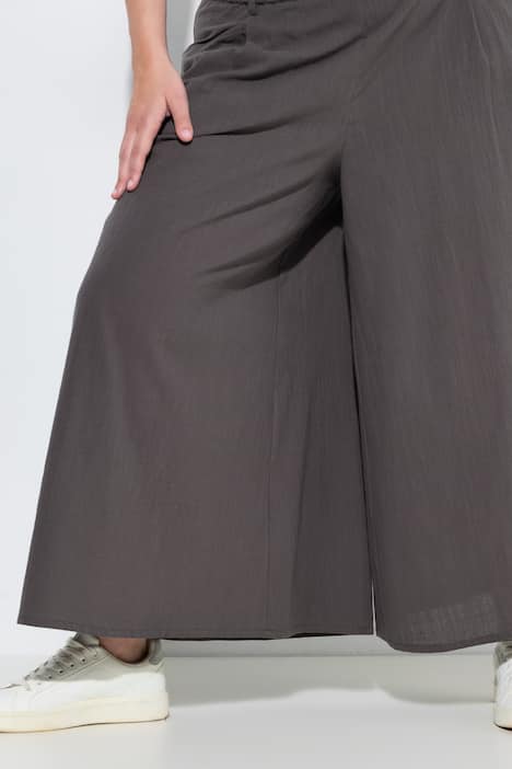 Pantalon 7/8 en coton bio. Jambe large et taille élastique