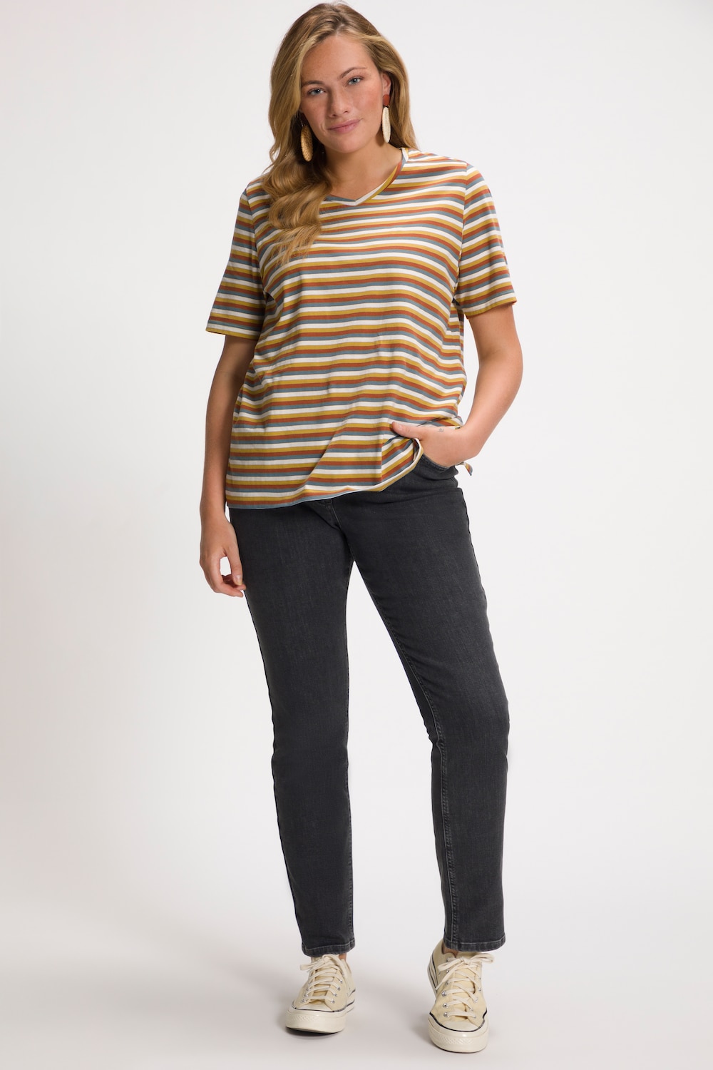 Plus Size Eco Cotton Slim Leg Sammy Fit Stretch Jeans, Woman, grey, size: 16, cotton, Ulla Popken