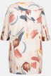 Eco Cotton Brushstroke Print Zip Front Stretch Tunic Blouse