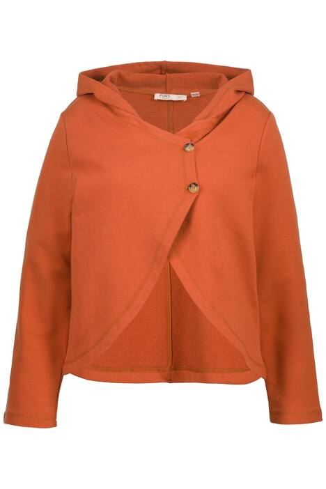 Tepláková bunda, krátká, kapuce, biobavlna