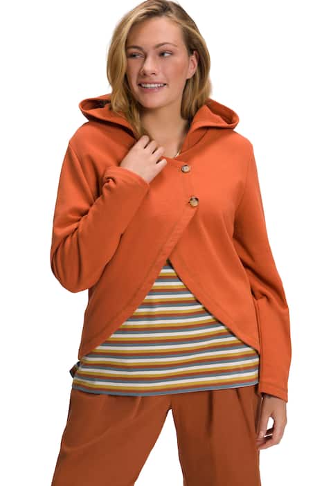 Tepláková bunda, krátká, kapuce, biobavlna