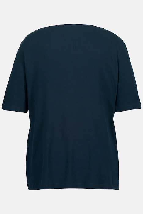 Eco Cotton Neckline Cutout Short Sleeve A-line Fit Tee | T-Shirts ...