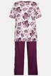 Pyjama, Blüten, Rundhals, Halbarm