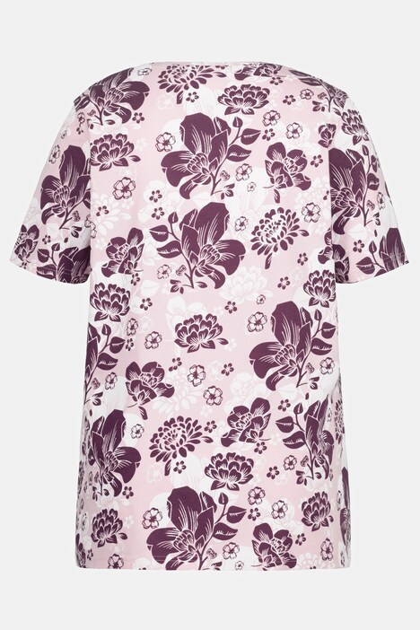 Pyjama, Blüten, Rundhals, Halbarm