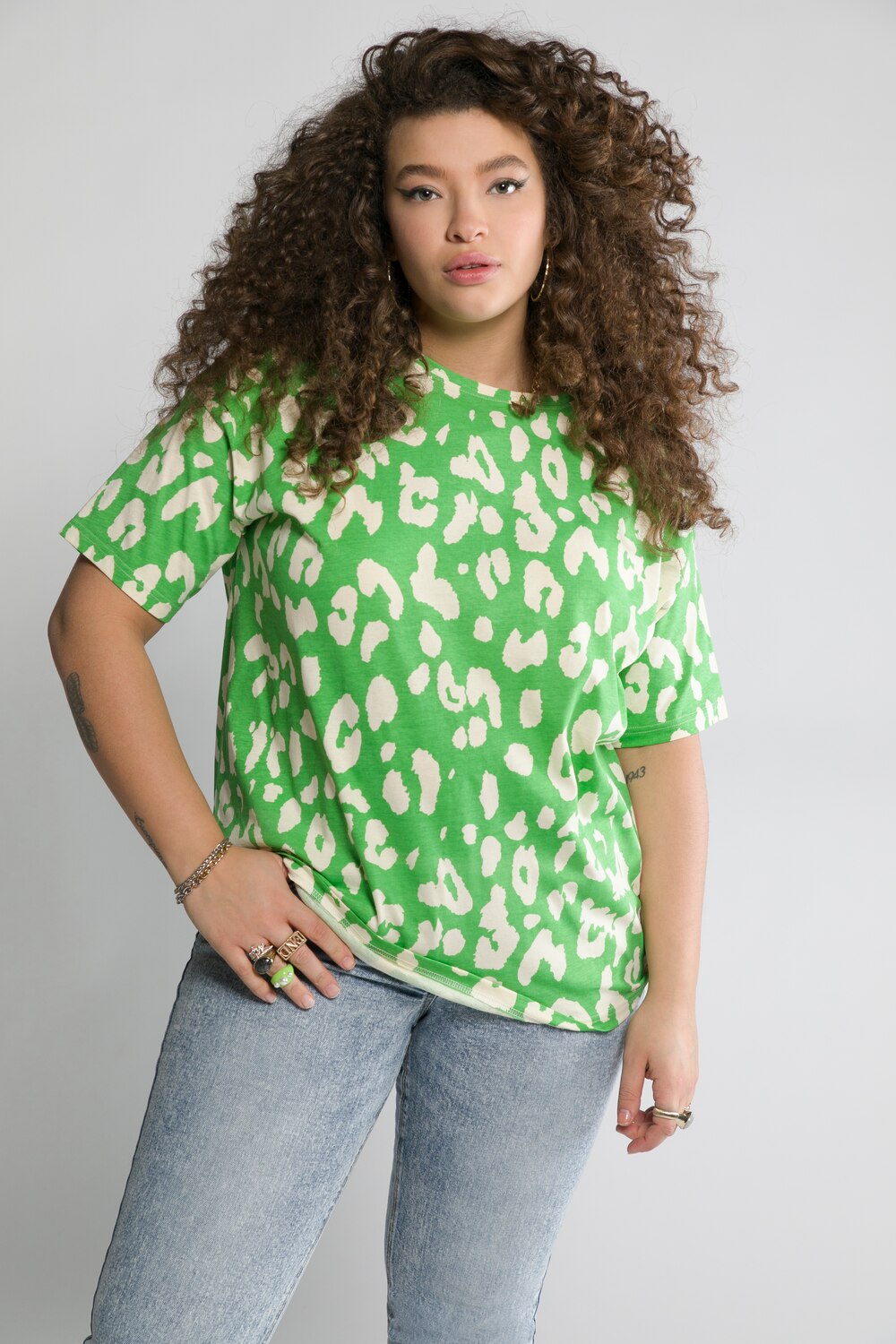 Grote Maten T-shirt, Dames, groen, Maat: 46/48, Katoen, Studio Untold